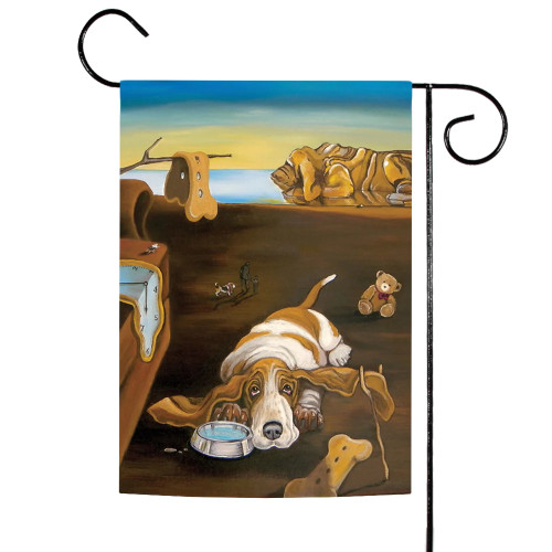 Dog Lover Basset Hound Outdoor Garden Flag 18" x 12.5"