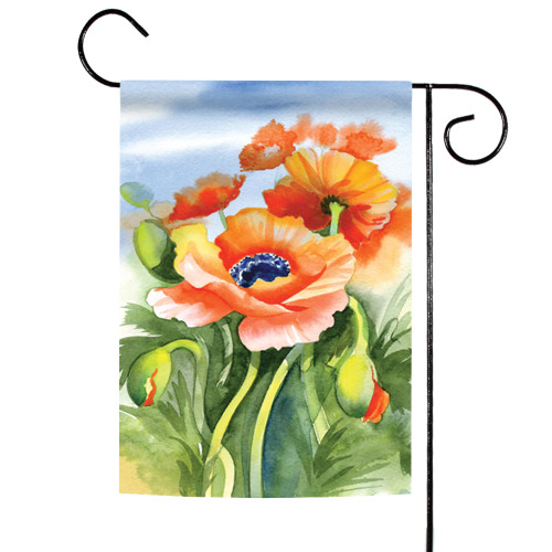 Poppies Posing Outdoor Garden Flag 18" x 12.5"