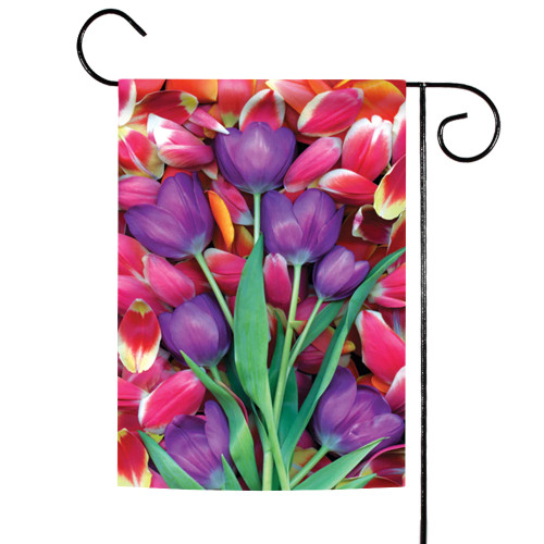 Purple Tulips Outdoor Garden Flag 18" x 12.5"