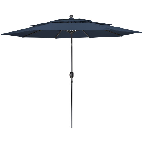 Stay Cool and Shaded with the 9.75ft Navy Blue Patio Market Umbrella