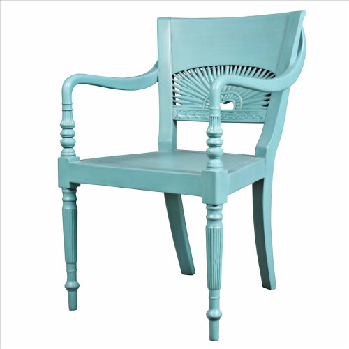 British Colonial Savannah Sunburst Accent Chair - 34"