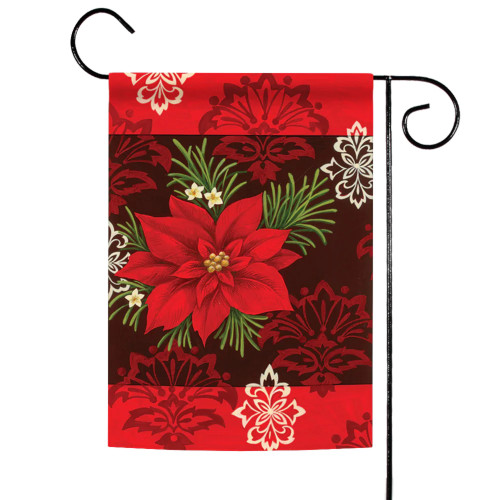 Red Damask Outdoor Garden Flags 18" x 12.5"