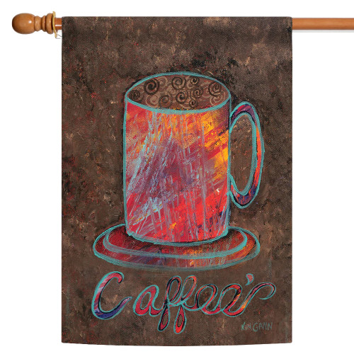 Oil Pastel Coffee Mug Outdoor House Flag 40" x 28"