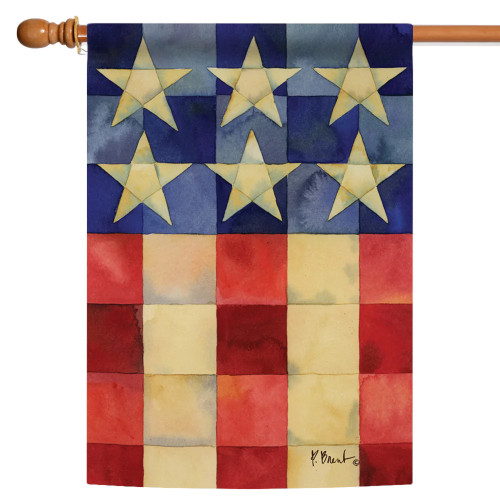 Square Stars and Stripes Patriotic Outdoor Flag - 40" x 28"