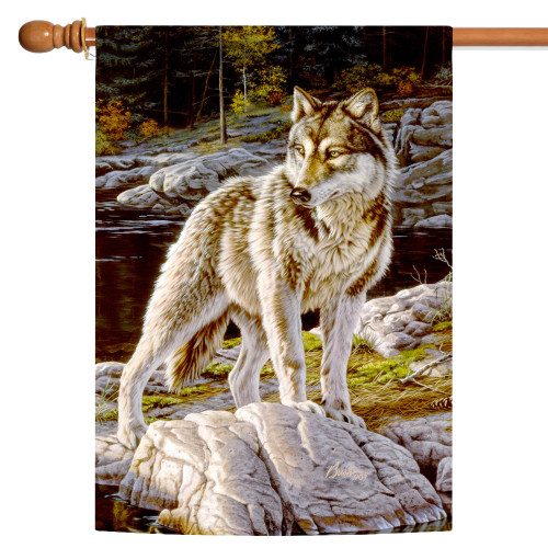 Wolf Ranch Flag Brave Wild Wolf Outdoor House Flag 40