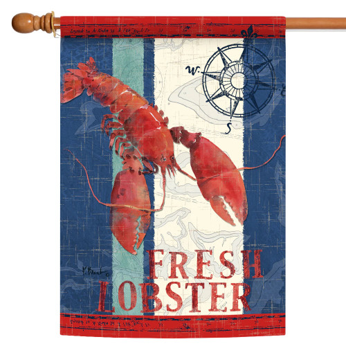 Compass 'Fresh Lobster' Outdoor House Flag 40" x 28"