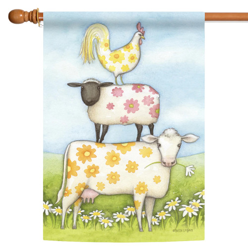 Daisy Cow and Friends Outdoor House Flag 40" x 28"