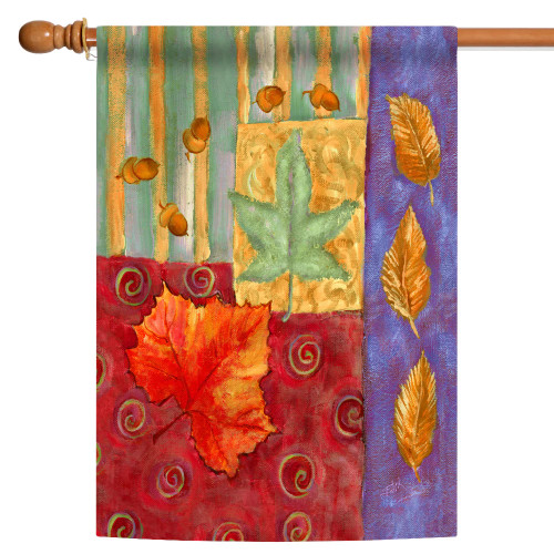 Autumn Leaves Fall Harvest Fade-Resistant Outdoor Flag - 28" x 40"