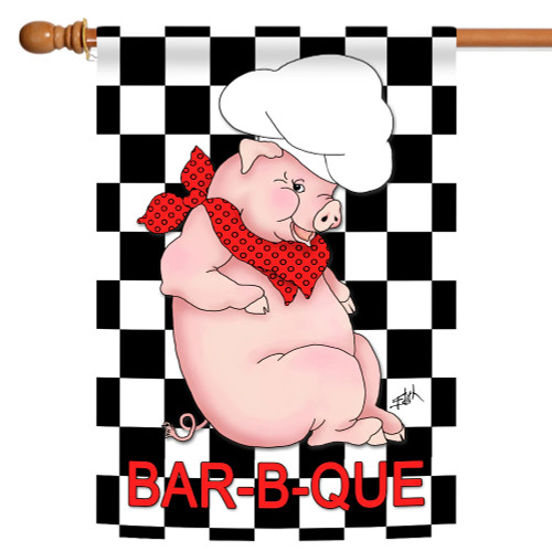 BBQ Pig Outdoor House Flag 40" x 28"