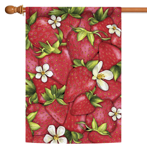 Strawberry Collage Outdoor House Flag 40" x 28"