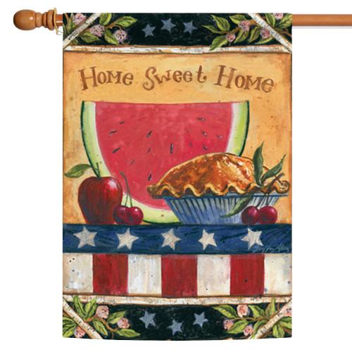 Apple Pie and Watermelon "Home Sweet Home" Americana Outdoor Flag - 40" x 28"