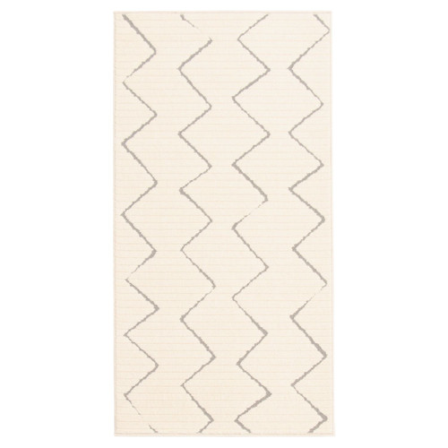 2.5' x 5' Moroccan Rectangular Area Throw Rug - Cream and Gray