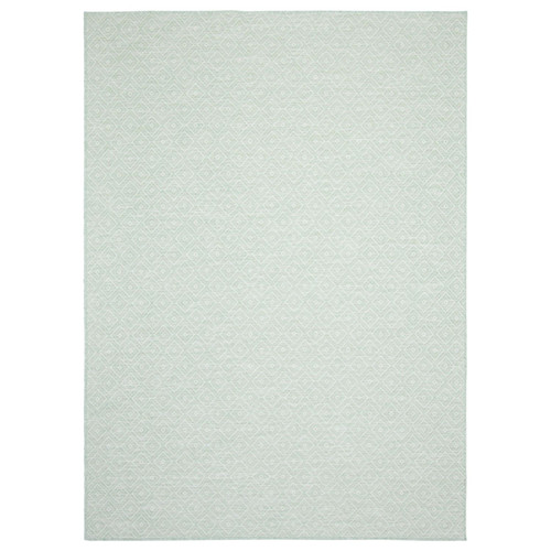 5.25' x 7.25' Green and Off White Geometric Rectangular Outdoor Area Throw Rug