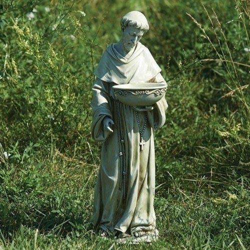20" LED Solar Powered St. Francis Outdoor Garden Statue