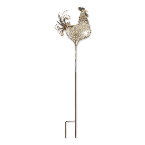 Chicken Outdoor Garden Stake - 35.5" - Silver