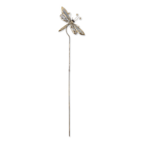 Dragonfly Outdoor Garden Stake - 39.25" - Silver