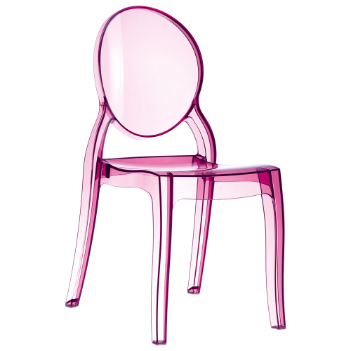 35.5" Pink Transparent Outdoor Patio Bistro Chair
