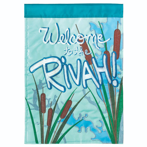 Double Applique Welcome to the Rivah Printed Outdoor Flag - 42" x 29"