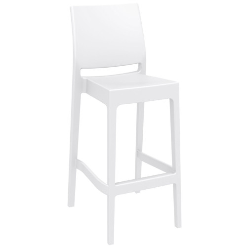 Durable 38.5" White Solid Patio Counter Stool for Indoor and Outdoor Use