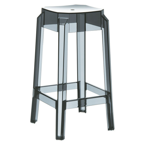 25.6" Black Transparent Outdoor Patio Counter Stool: Stylish, Durable, and Versatile