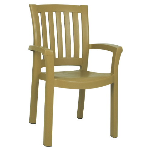 Teak Brown Stackable Dining Armchair: Weather-Resistant Elegance for Outdoor Comfort