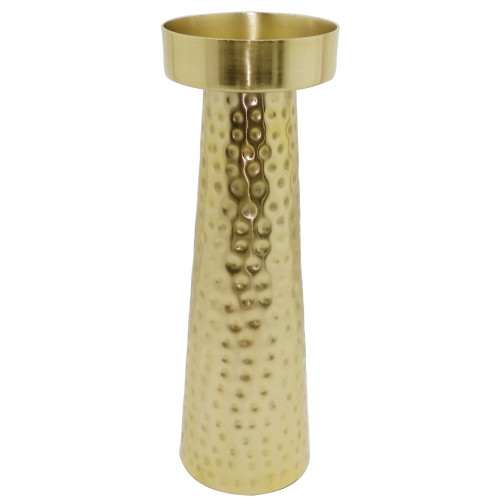 12" Gold Hammered Candle Holder Decor