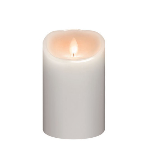 Battery Operated Flameless LED Pillar Candle - 5" - White