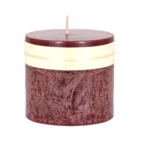 Cylindrical Accent Pillar Candle - 3.25" - Wine Red