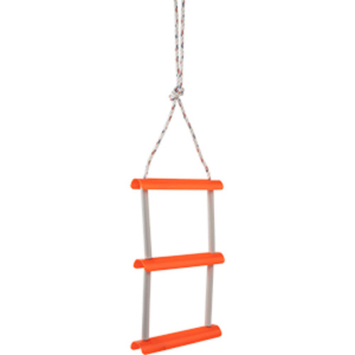 12" Orange and White Contemporary Three Step Folding Ladder