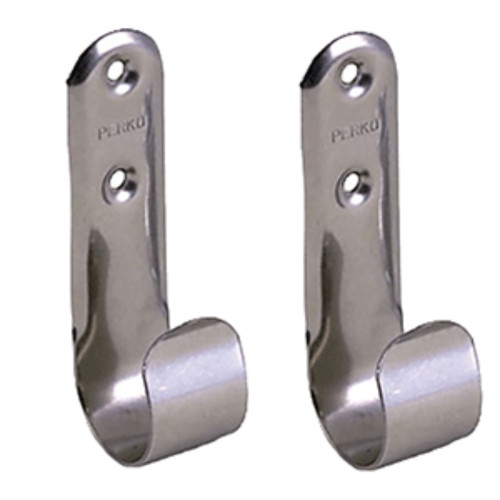 Set of 2 Stainless Steel Boat Solid Hook Holders 6”