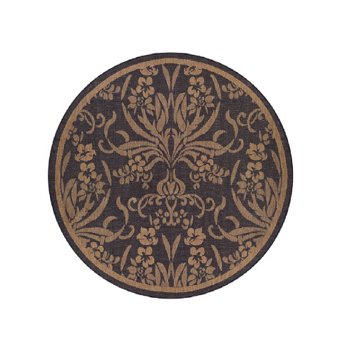 8.5 ' x 8.50' Brown Garden  Round Area Throw Rug
