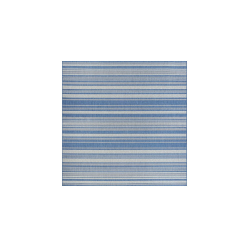 8.5 ' x 8.50' Blue Striped Square Area Throw Rug