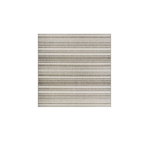 7.5 ' x 7.50' Brown Striped Square Area Throw Rug
