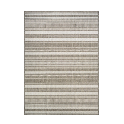 3.75' x 5.5' Brown Striped Rectangular Area Throw Rug