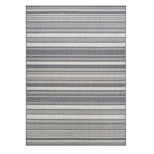 2' x 3.5' Gray Stripe Rectangular Area Throw Rug