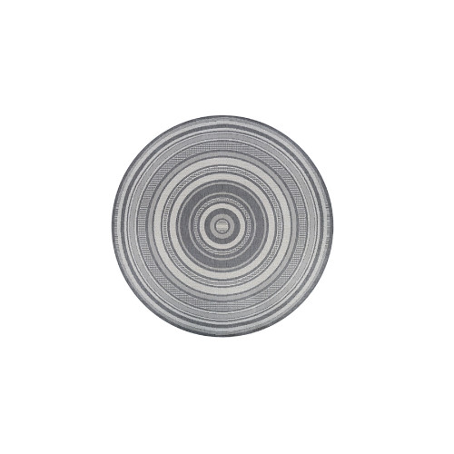 8.5 ' x 8.50' Gray Stripe Round Area Throw Rug