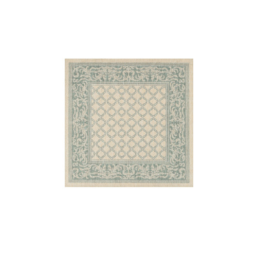 8.5 ' x 8.50' Green and Brown Lattice Square Area Throw Rug