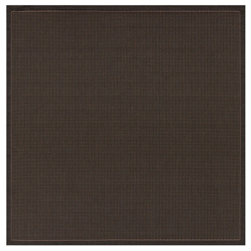 7.5' Cocoa Brown and Beige Patterned Square Area Throw Rug