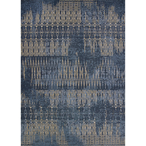 4.25' Blue And Beige Outdoor Rectangular Area Throw Rug