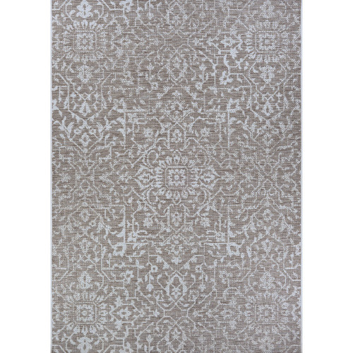 3.75' x 5.5' Beige and Ivory Rectangular Area Throw Rug