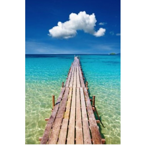 Brown and Blue Walk on Water Outdoor Canvas Rectangular Wall Art Decor 40" x 30"