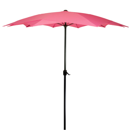 Vibrant Pink 8.85ft Outdoor Patio Lotus Umbrella with Hand Crank - Stylish Shade for Your Outdoor Space