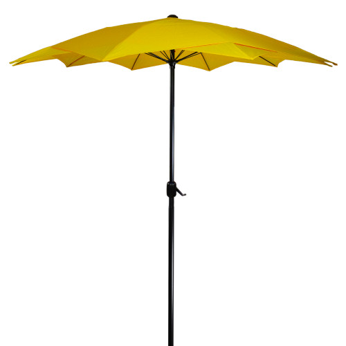Vibrant Yellow 8.85ft Outdoor Patio Lotus Umbrella with Hand Crank - Stylish Shade for Your Outdoor Space