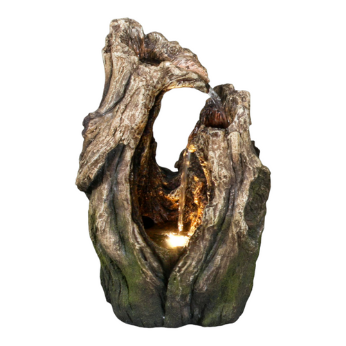 11" LED Lights Tree Trunk Tabletop Outdoor Garden Fountain