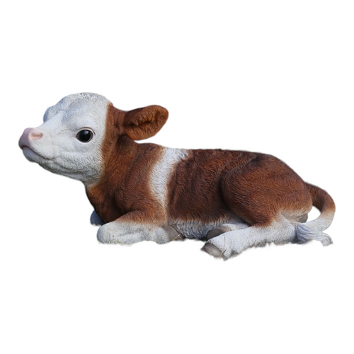 20.5" Calf Laying Down Outdoor Garden Statue