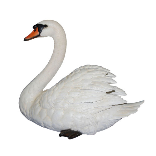 20" White  Modern Swan Statue