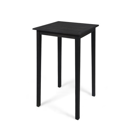 41" Charcoal Gray Contemporary Square Outdoor Patio Bar Table