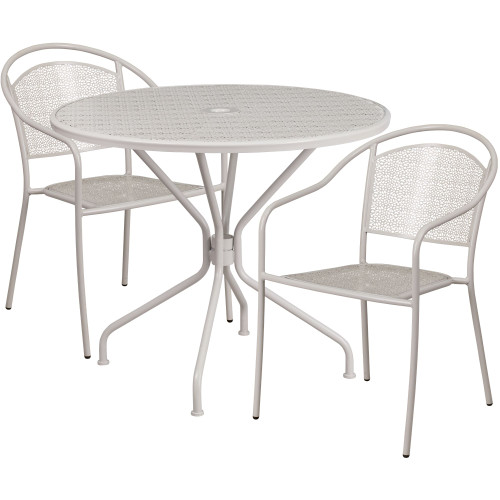 3-Piece Gray Round Back Outdoor Furniture Patio Dining Set