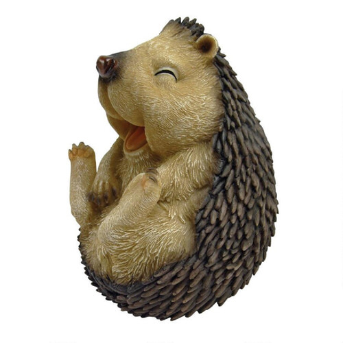 5" Small Laughing Hedgehog Outdoor Garden Statue - Adorable Charm for Your Space