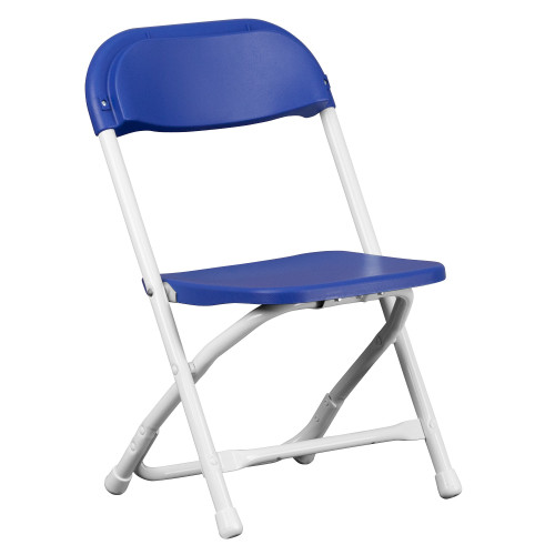 Set of 2 Kids Blue Plastic Folding Chair 20.5" - Lightweight, Comfortable Seating for Children